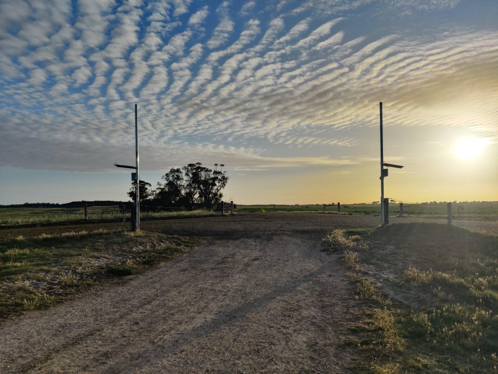 UpGate gateway at dusk with the bungy cords closed