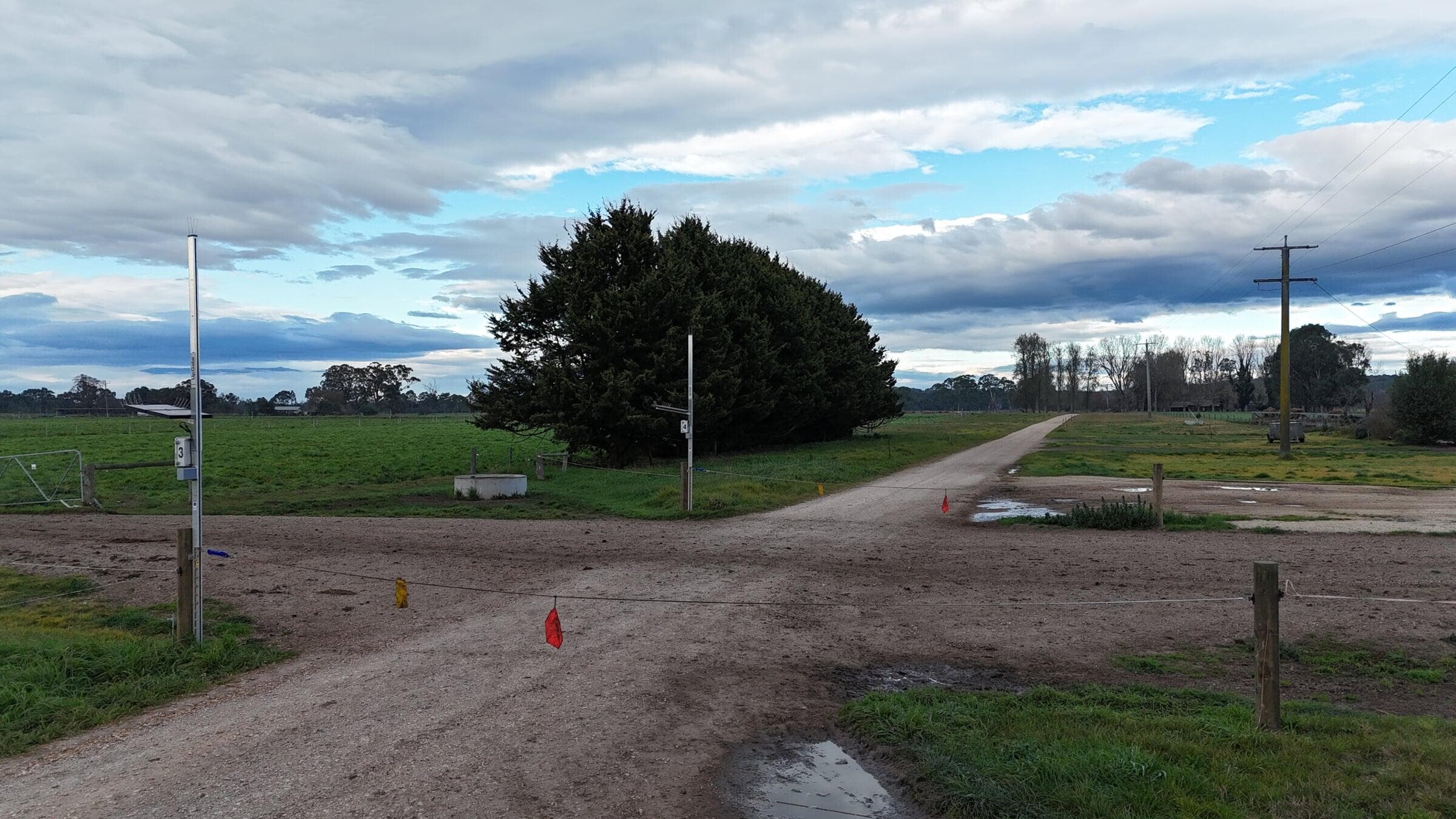 Aerial view of an UpGate on a farm track
